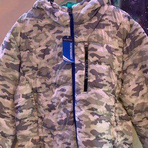 POLY HOODED REGULAR-FIT PUFFER JACKET